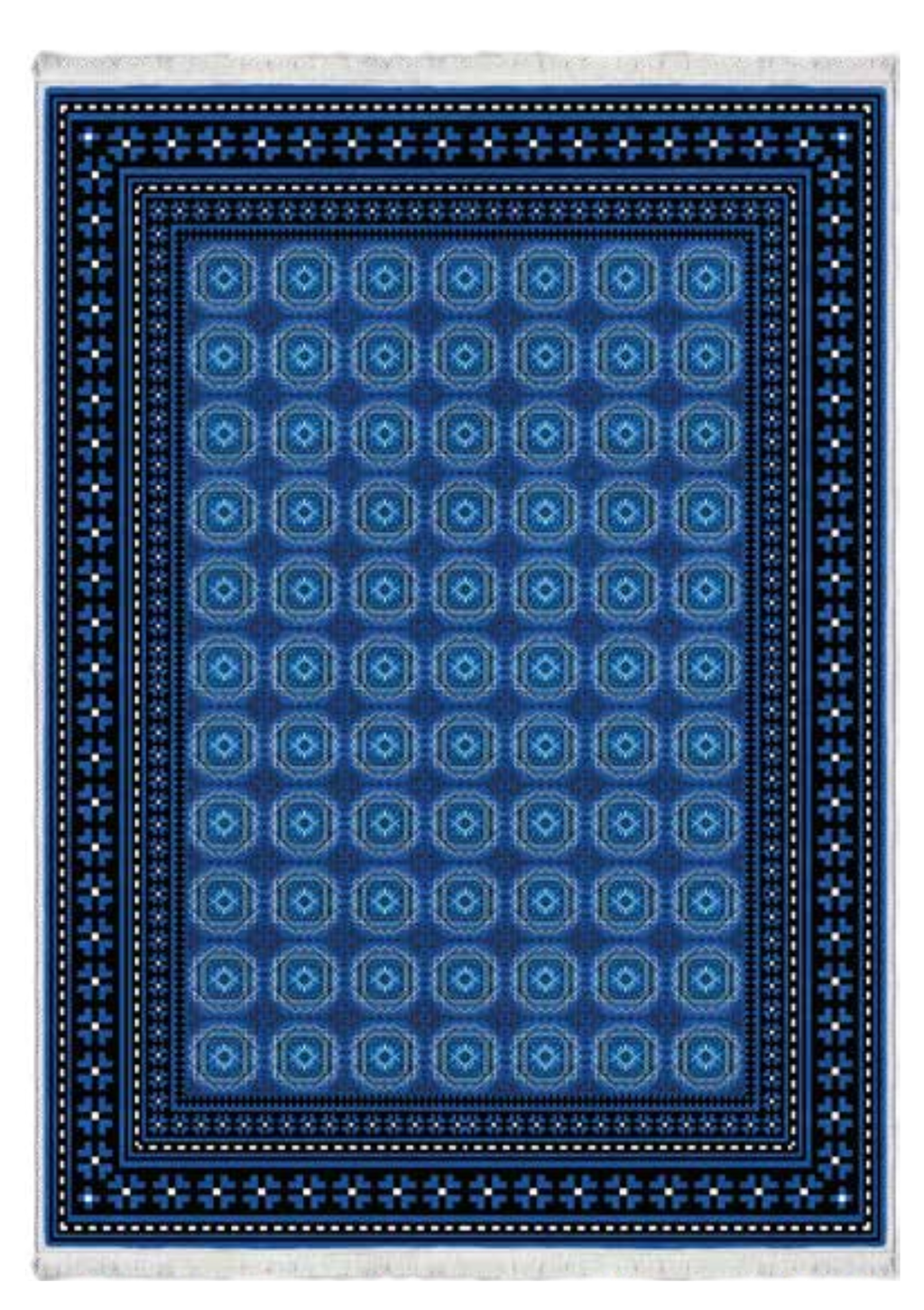 Koyu Tonlu Geometrik Desenli Halı | FM-2428