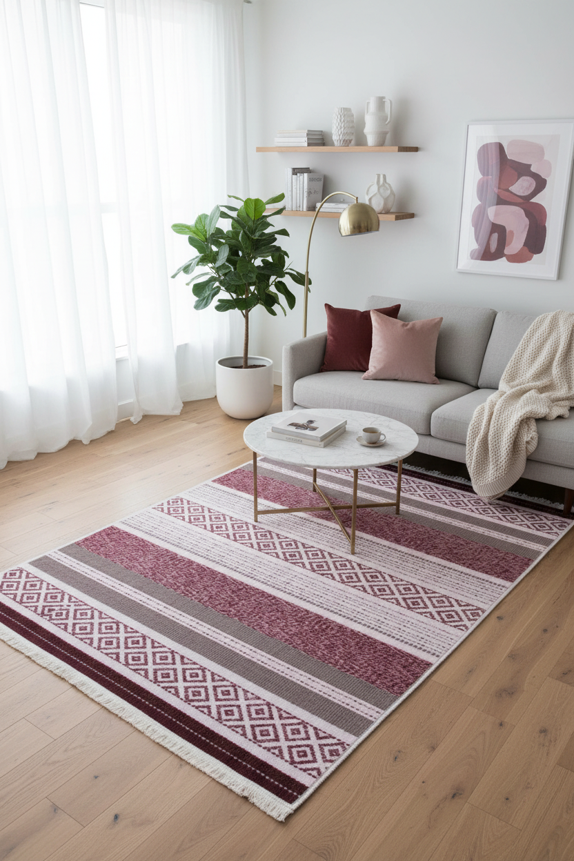 Nötr Tonlu Modern İskandinav Halısı | FM-2414