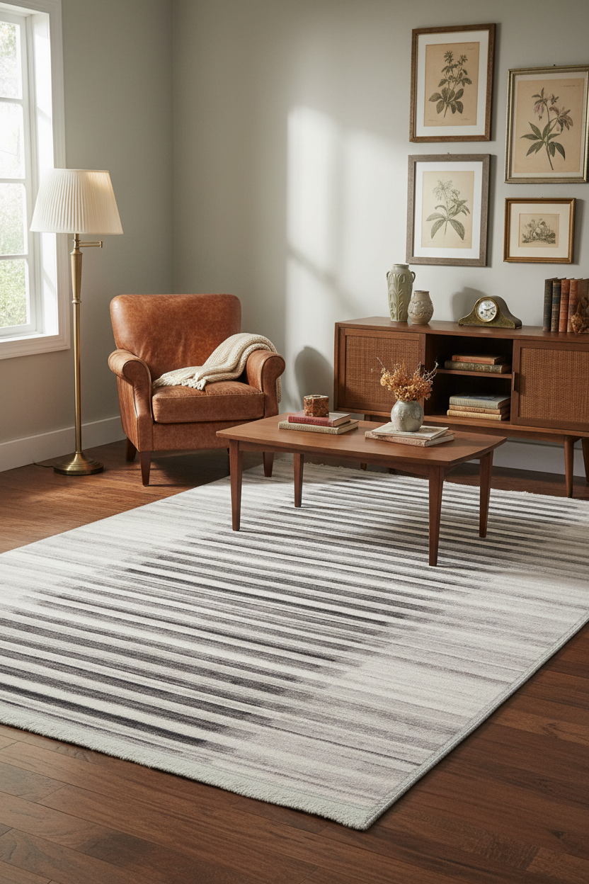 Modern İskandinav Motifli Salon Halısı | FM-2491