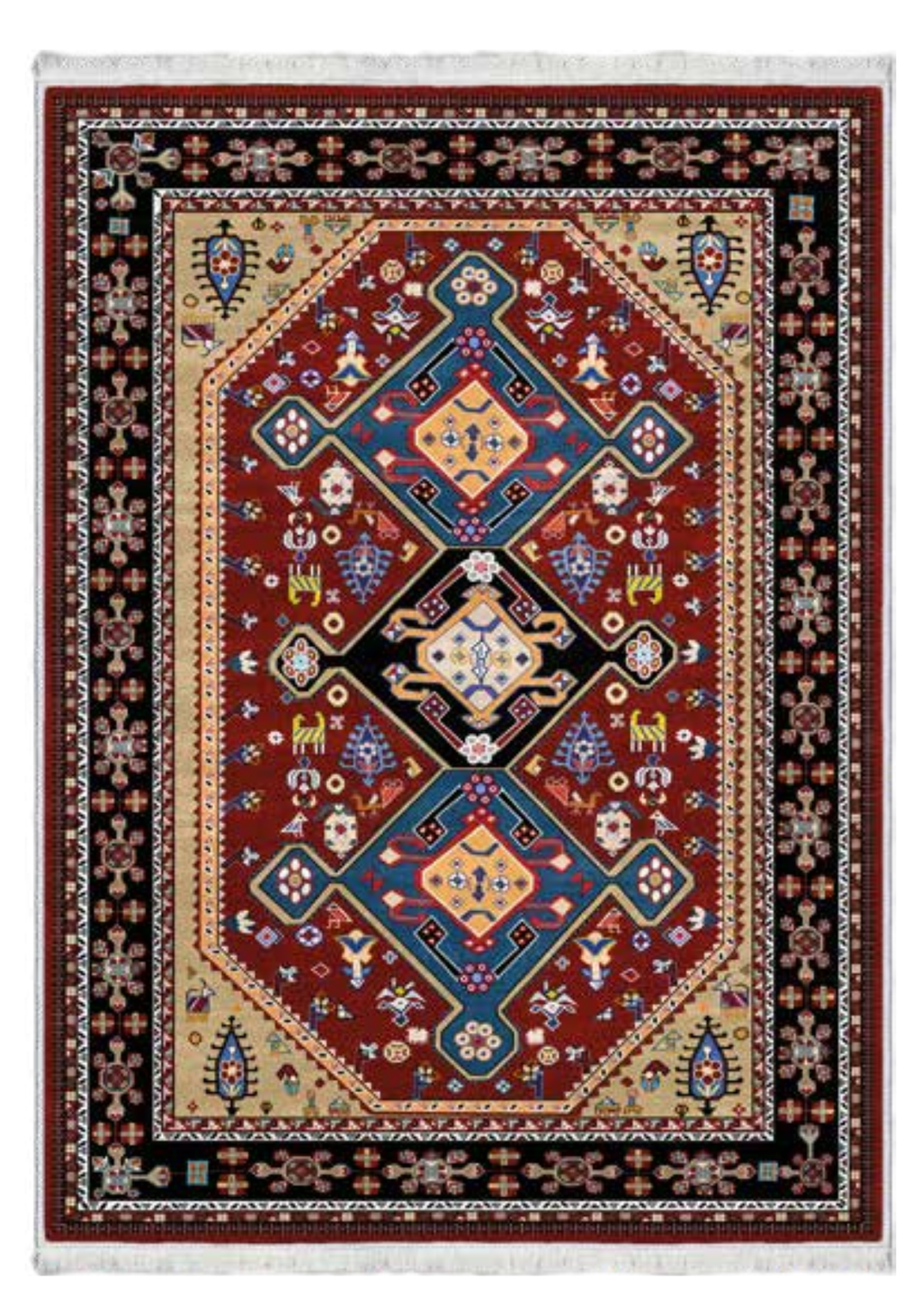 Vintage Tarzı Geometrik Desenli Halı | FM-2406