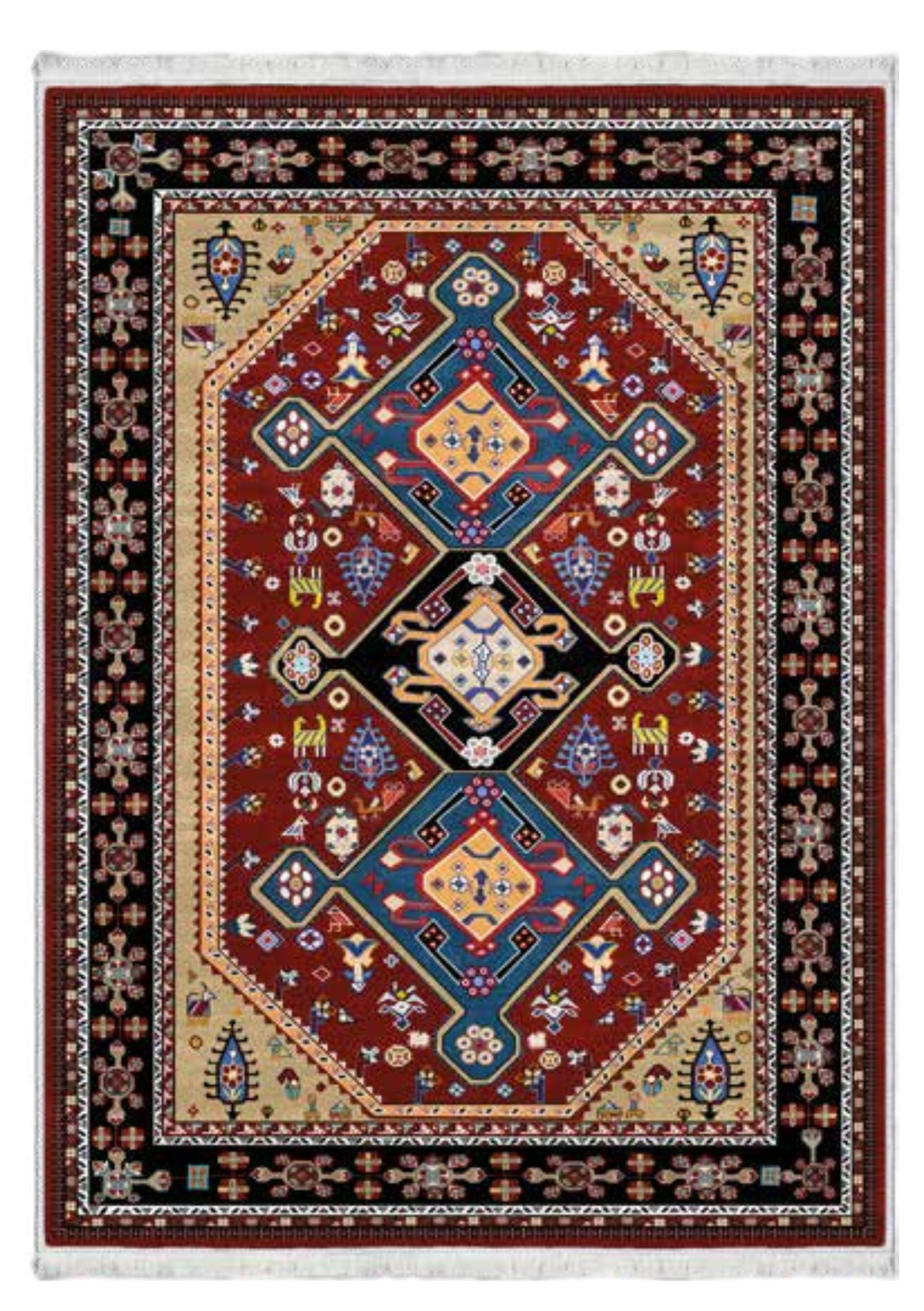 Vintage Tarzı Geometrik Desenli Halı | FM-2406