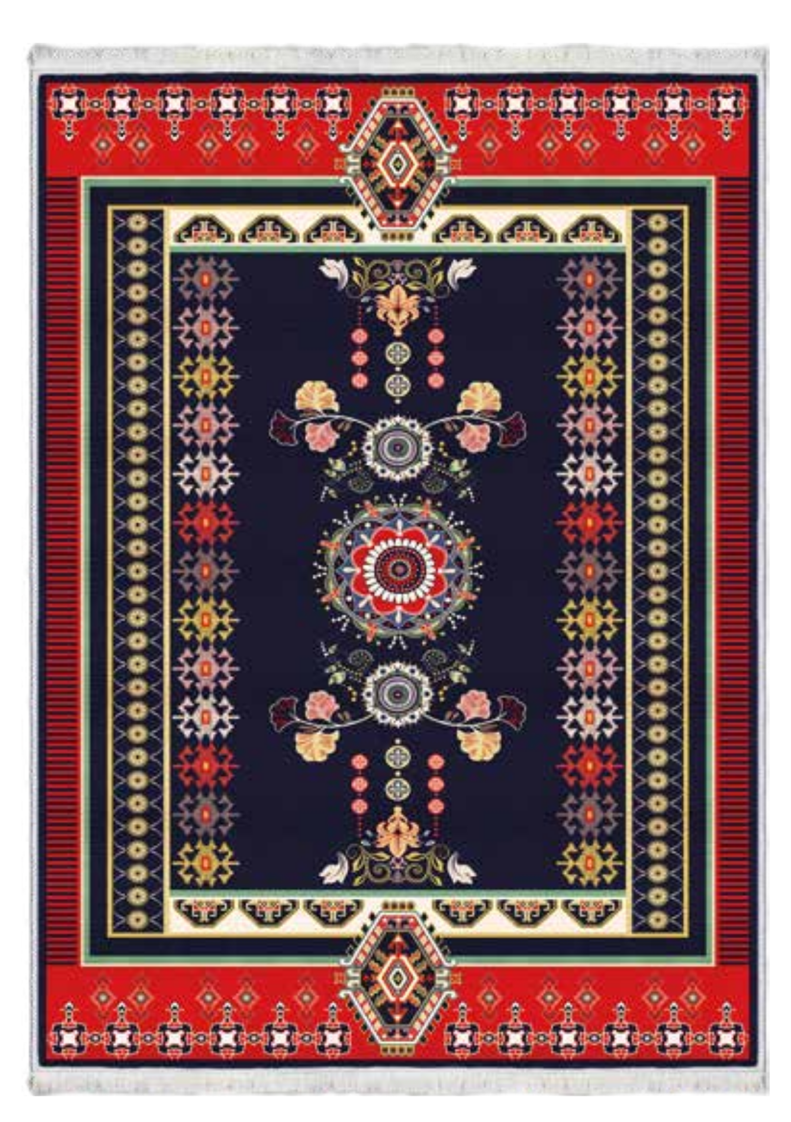 Açık Renkli Vintage Motifli Halı | FM-2487