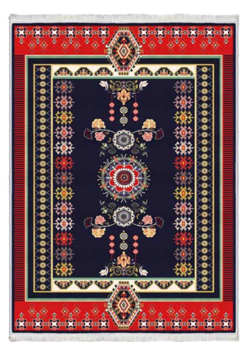 Açık Renkli Vintage Motifli Halı | FM-2487