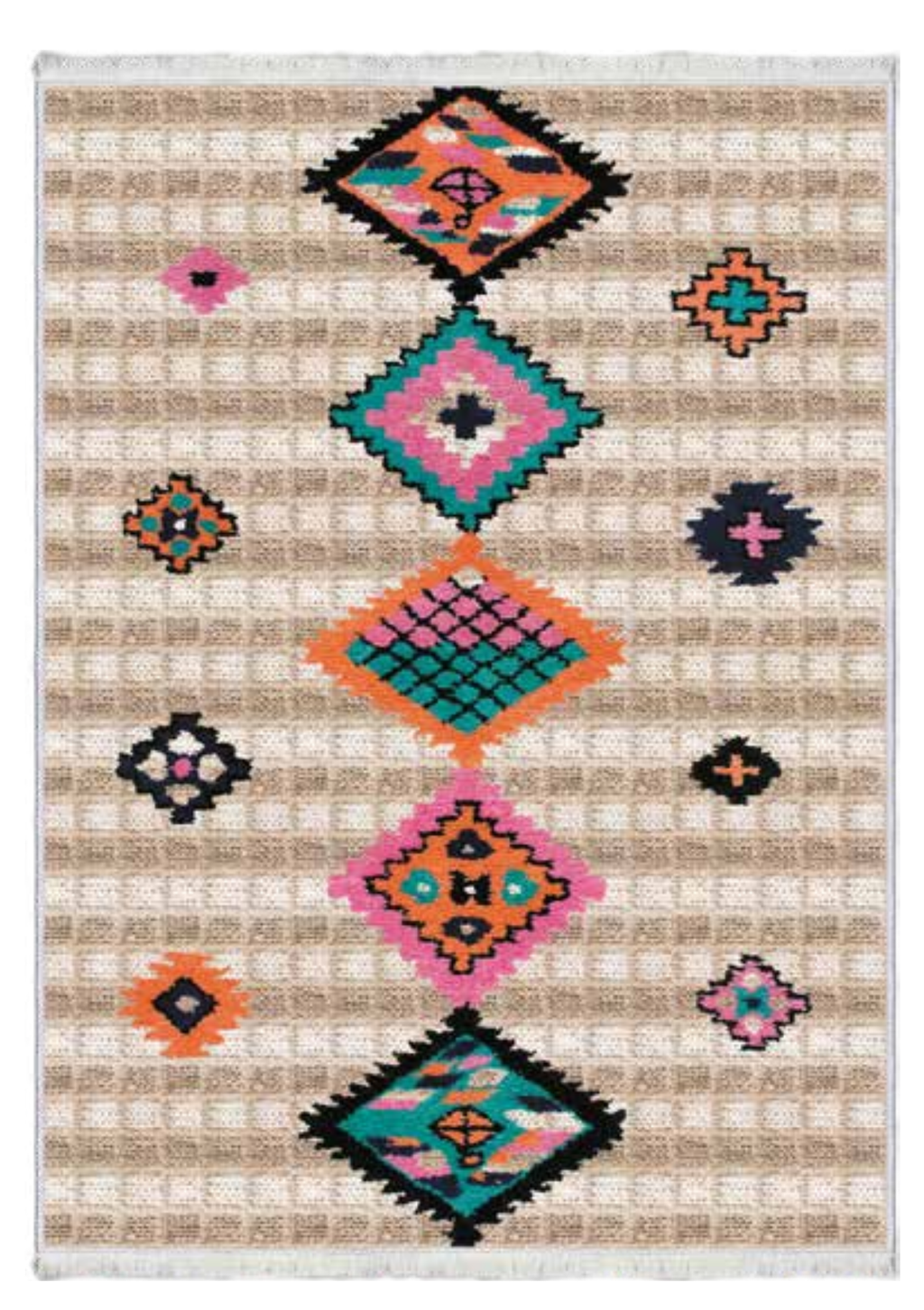 Etnik Serisi Geometrik Desenli Salon Halısı | D-163