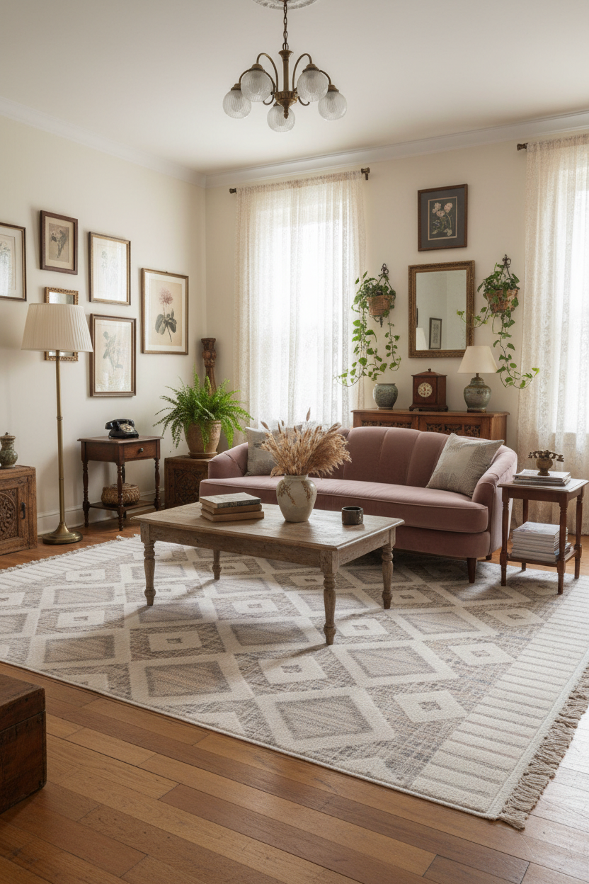 Fas Tarzı Boho Desenli Halı | FM-2468