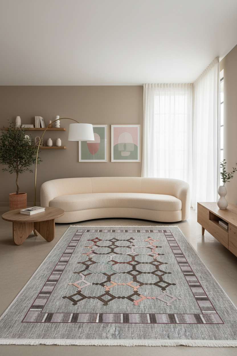 Yatay Çizgili Modern Halı | FM-2434