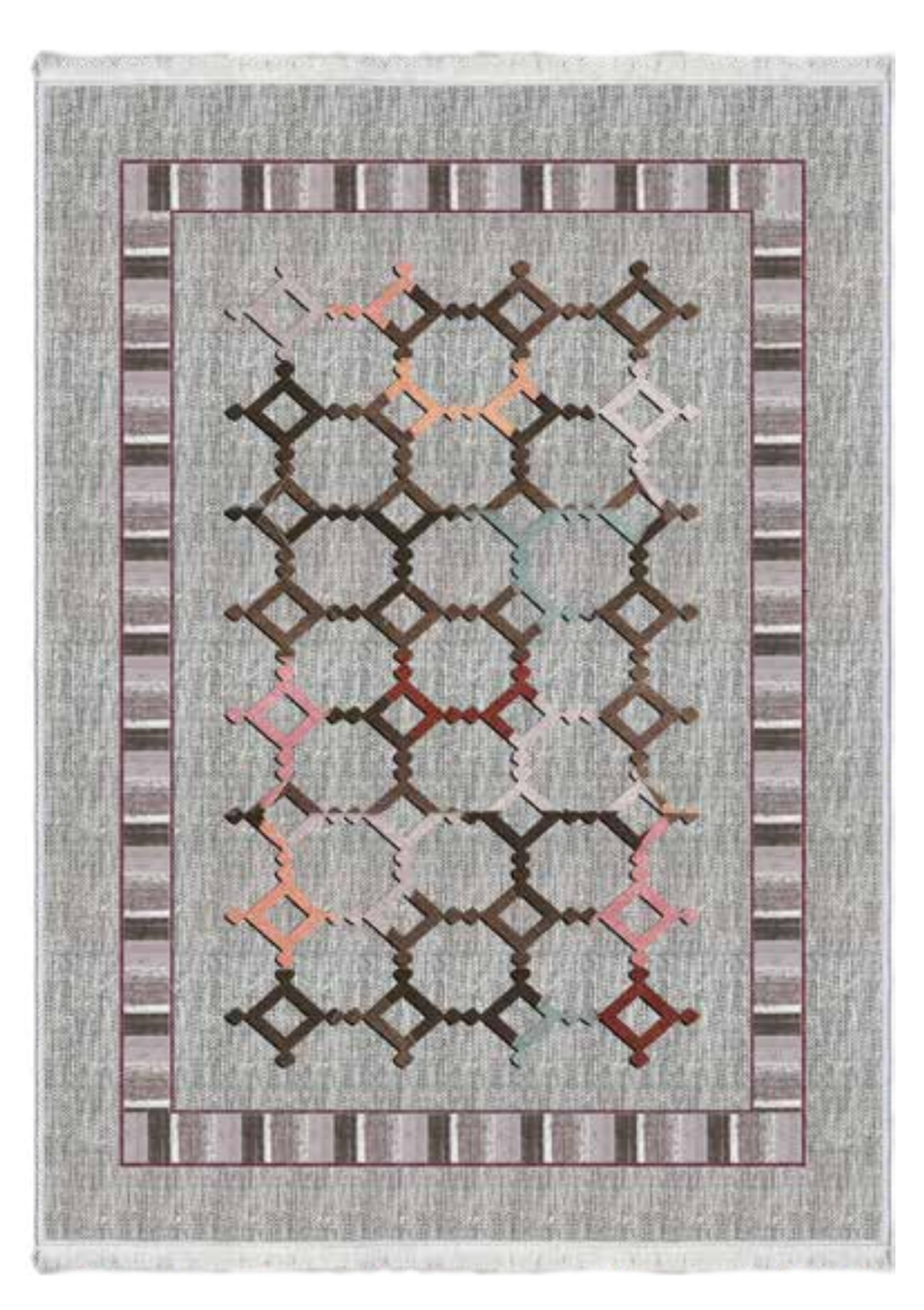 Yatay Çizgili Modern Halı | FM-2434